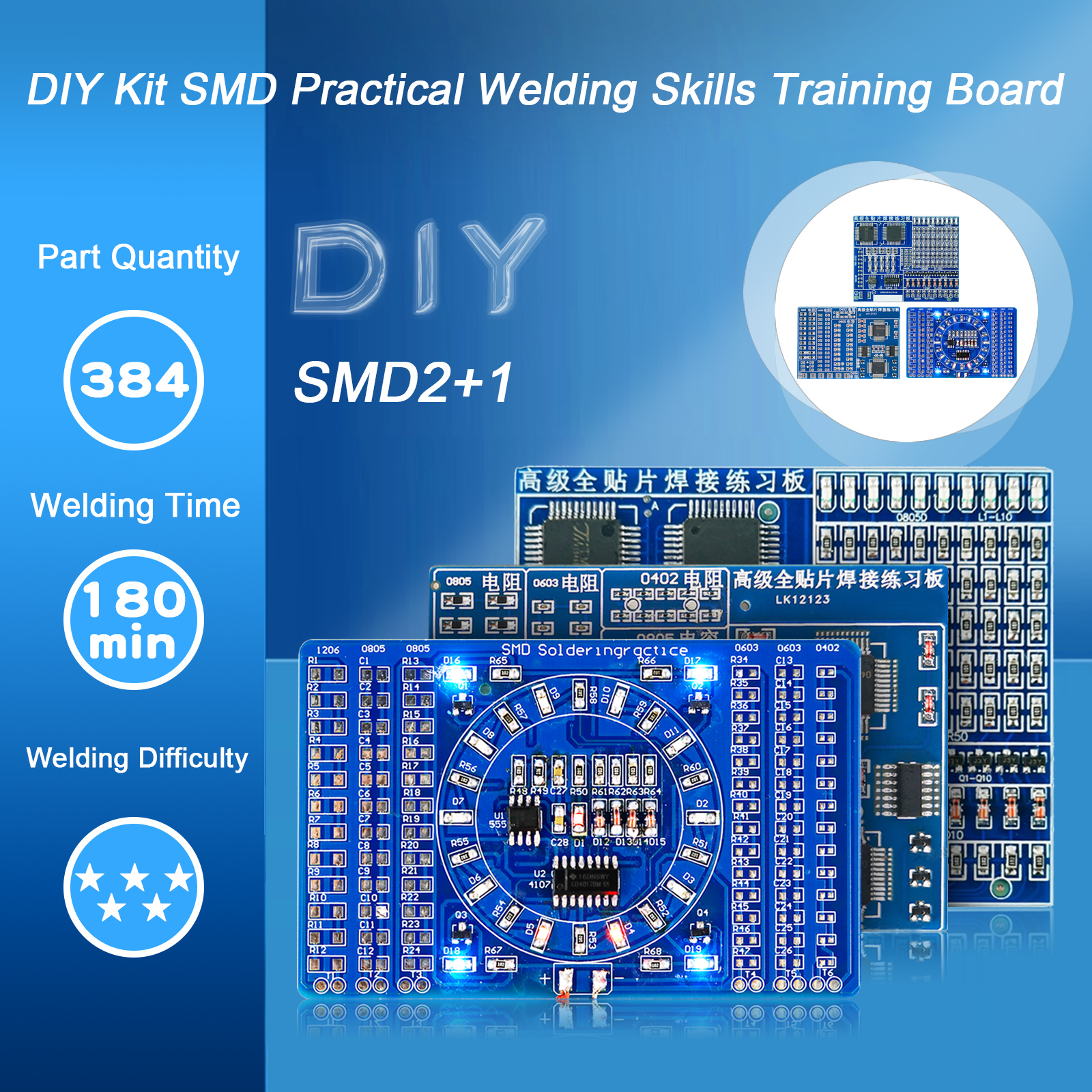 Diy Electronic Components - Soldering Practice Three-Piece Set SMD Circuit