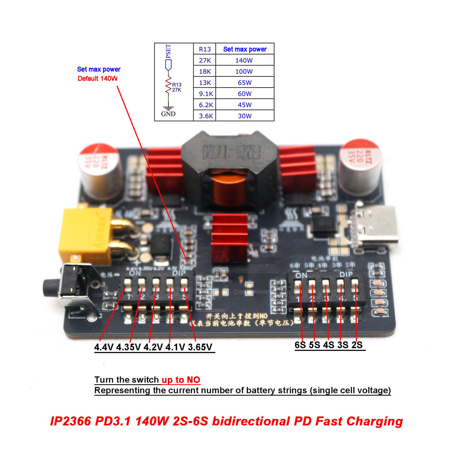 Diy Electronics Module 999 Store - PD3.1 140W 2S-6S bidirectional PD Fast