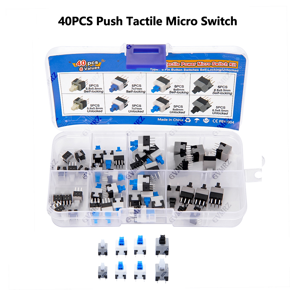 Diy Electronics Parts - 40PCS 8Values Push Tactile Micro Switch