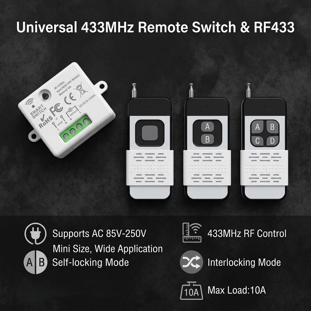Diy Rc Electronics - 220V 1CH Wireless Remote Control Switch