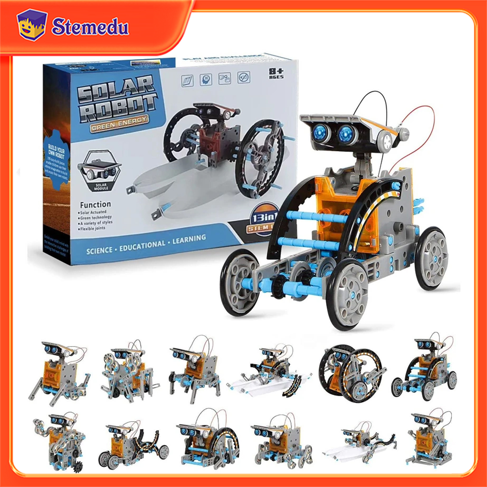 Diy Electronics Kits For Kids - 13 in 1 Solar Powered Robot