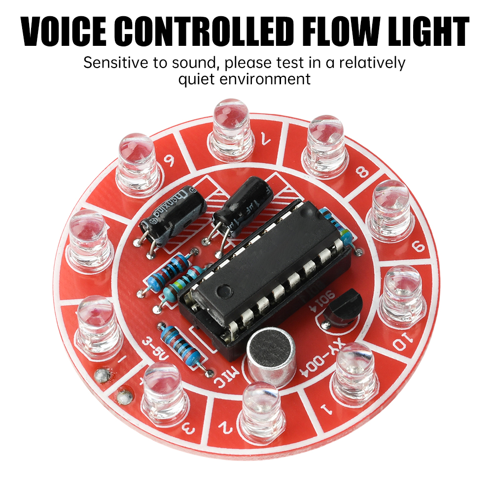 Diy Electronics Kits For Kids - 3–5V DC voice-controlled rotating LED running