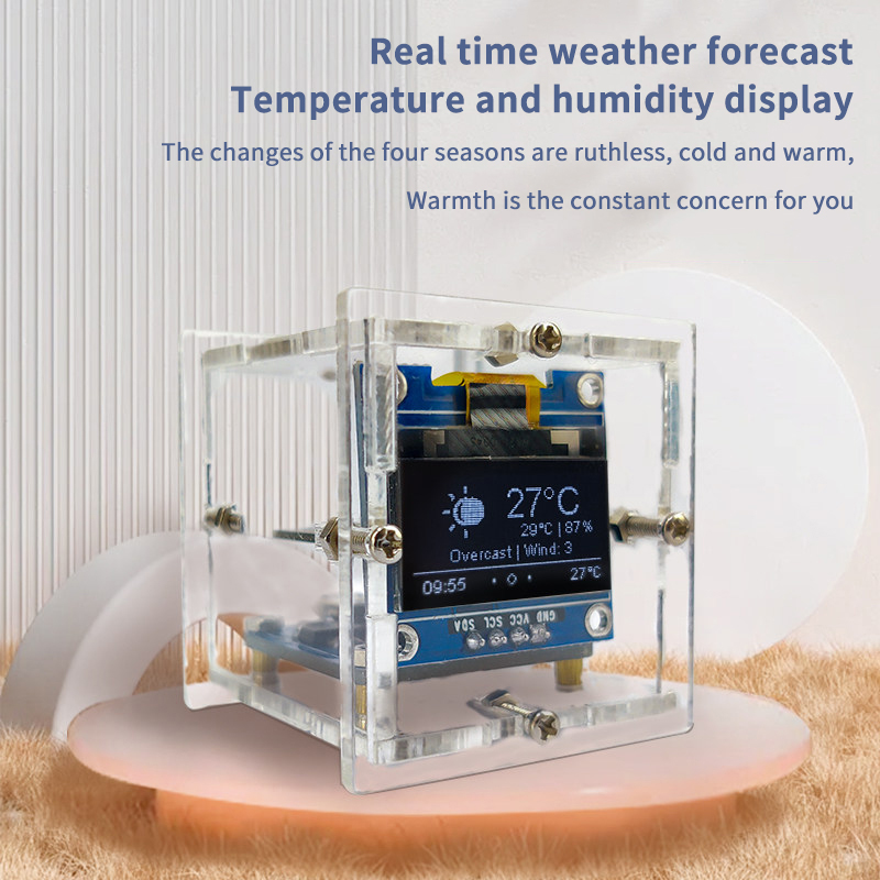 ESP8266 Mini Weather Clock Kit - Diy Electronics Kits For Kids review and price