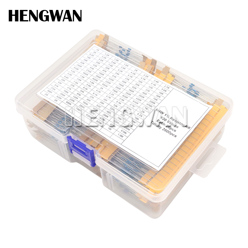 1/4W 1/8W 1/2W 1W 2W 1% Metal  - Resistor Kit 1 4W review and price