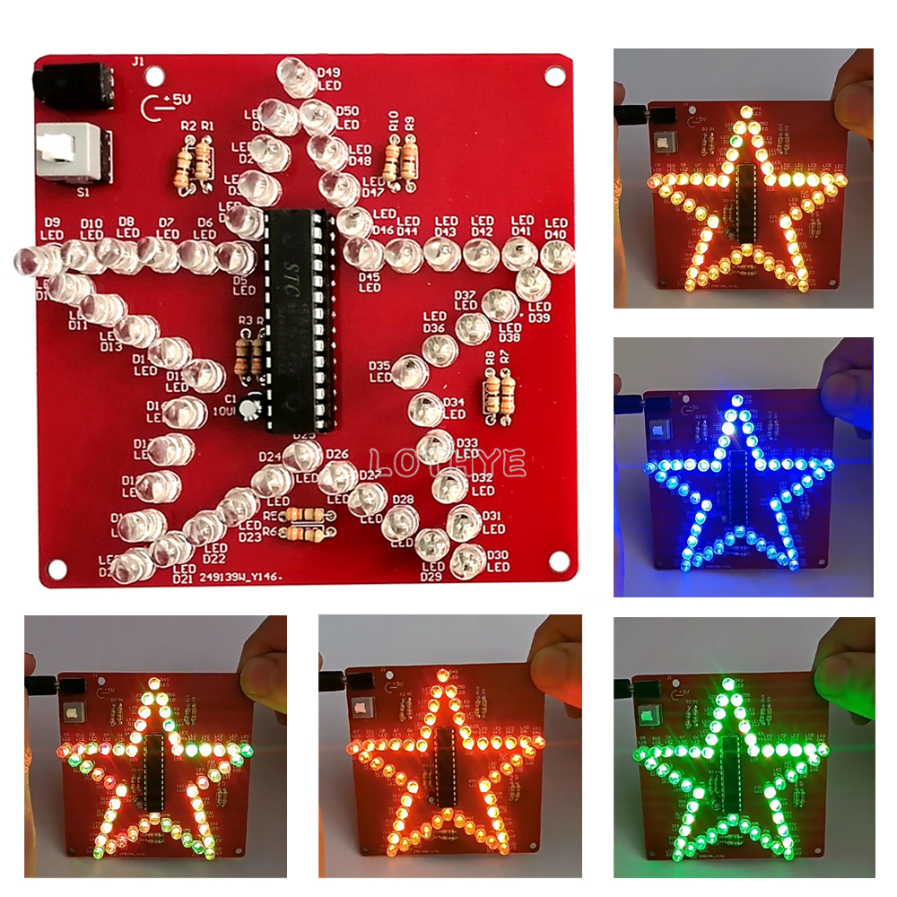 Colorful Dazzling LED Pentagra - Diy Electronics Kits For Kids review and price