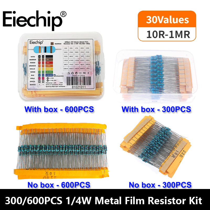 300/600pcs 1% Resistor Set Res - Resistor Kit 1 4W review and price