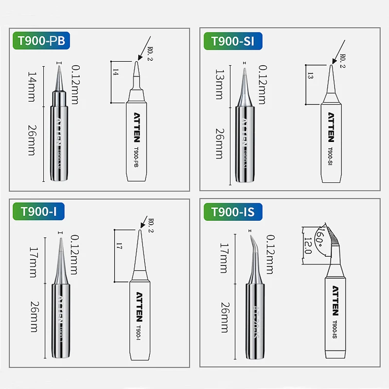 Original ATTEN 5Pcs T900-M Aut - Diy Soldering Station No Electronics review and price