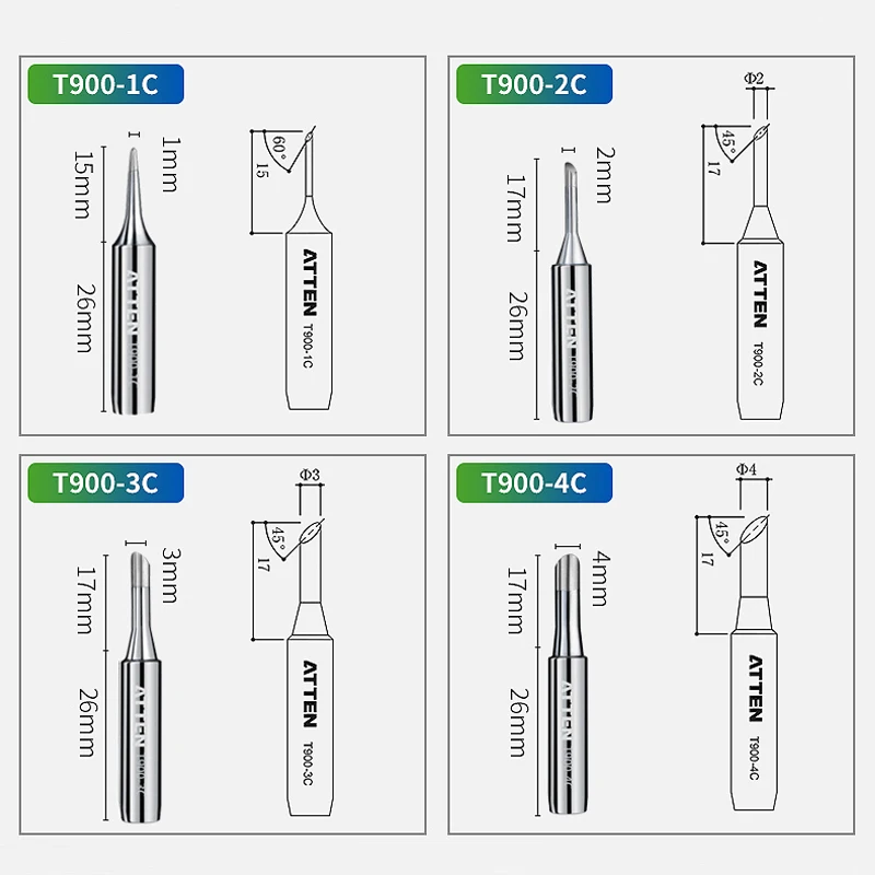 Original ATTEN 5Pcs T900-M Aut - Diy Soldering Station No Electronics review and price