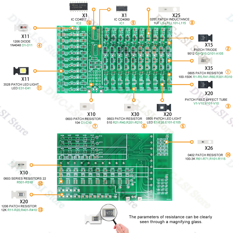 SMD/SMT 14 Types Of 240 Patch  - Diy Electronics Kits For Kids review and price