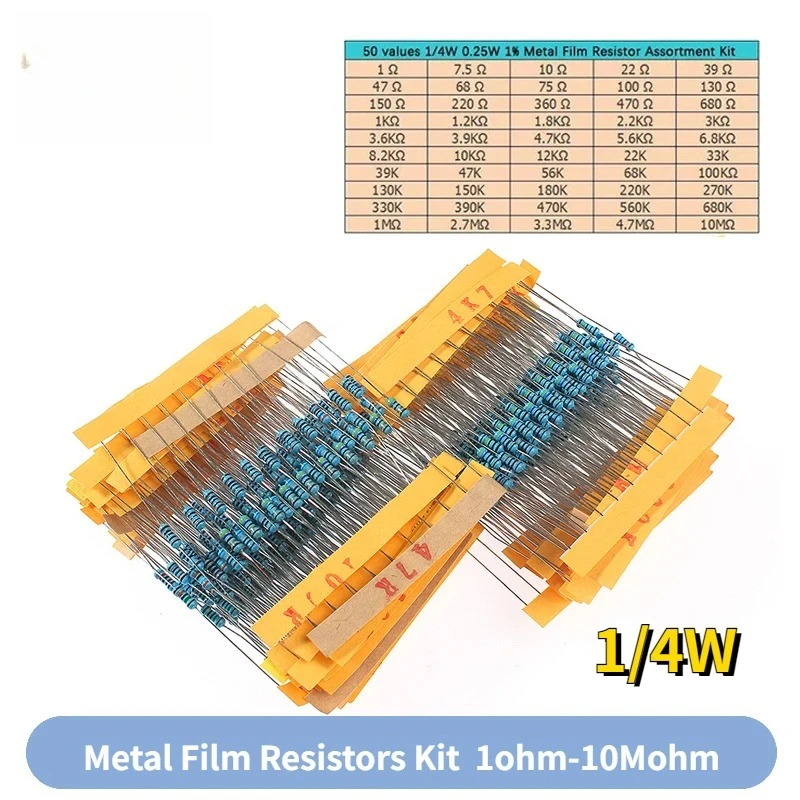 500PCS 1% 1/4W Metal Film Resi - Resistor Kit 1 4W review and price